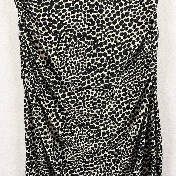 Norma Kamali Womens Reptile Print Bodycon Midi Dress Sz S Ruched Cocktail‎ Event - Picture 3 of 16